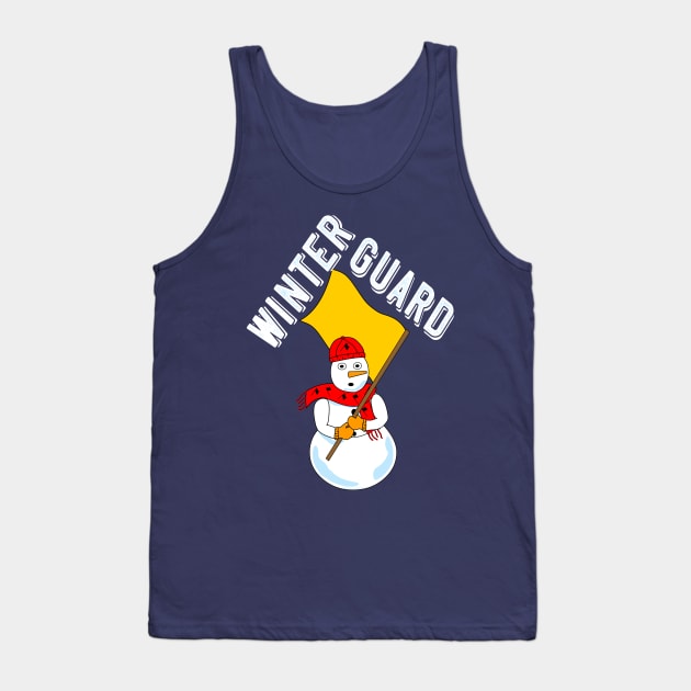 Winter Guard Snowman Rough White Text Tank Top by Barthol Graphics